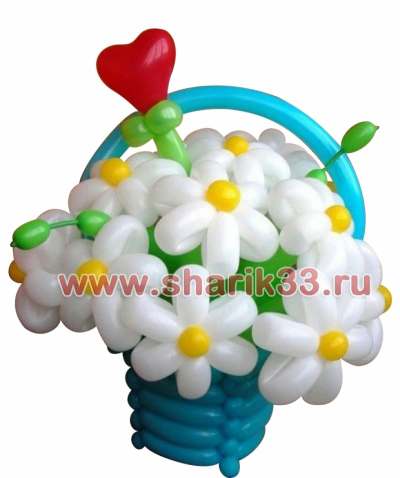 Корзинка с 11 ромашками