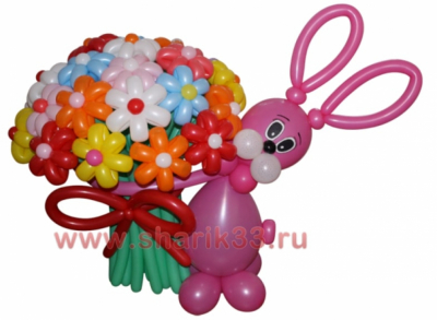 Зайчик с букетом