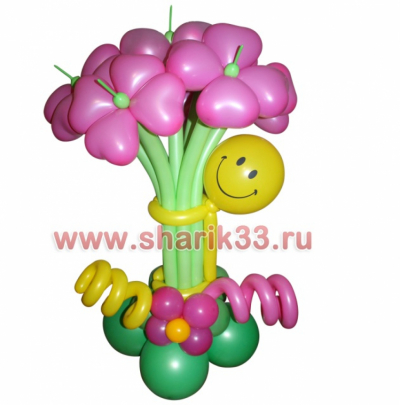 Смайлик с цветами