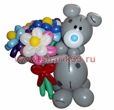 Мишка Тедди с цветами