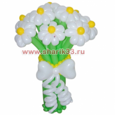 Букет 9 ромашек с бантиком