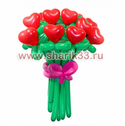 Букетик из 11 красных сердец