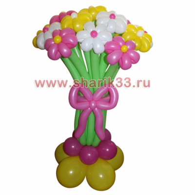 Розовая стойка с цветами (15 шт.)